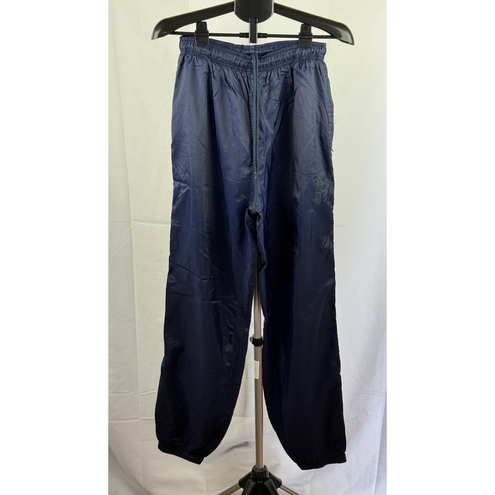 Adidas Windbreaker Pants Navy Zip Ankle Lined Track Jogger Mens L